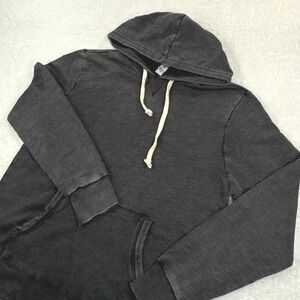 Alternative Apparel Mens Medium Gray Burnout Raw Hem Distressed Hoodie NWOT